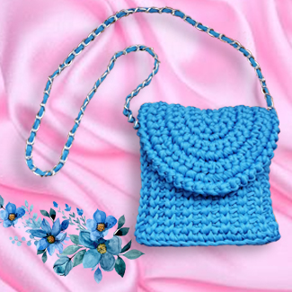 Bolso o cartera tejida a mano. Bolsos personalizados. Carteras personalizadas.Bolsos en trapillo. Talykí Taller de Tejidos y diseño textil