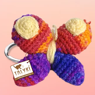 Llaveros tejidos personalizados. Talykí Taller de Tejidos y diseño textil