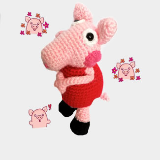 Cerdo, cochinito, chancho tejida. Muñecos tejdos personalizados. Talykí Taller de Tejidos y diseño textil