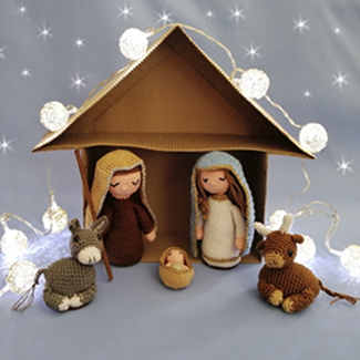 Portal de Belén. Pesebre de navidad. Pesebre tejido a mano. Talykí Taller de Tejidos y diseño textil